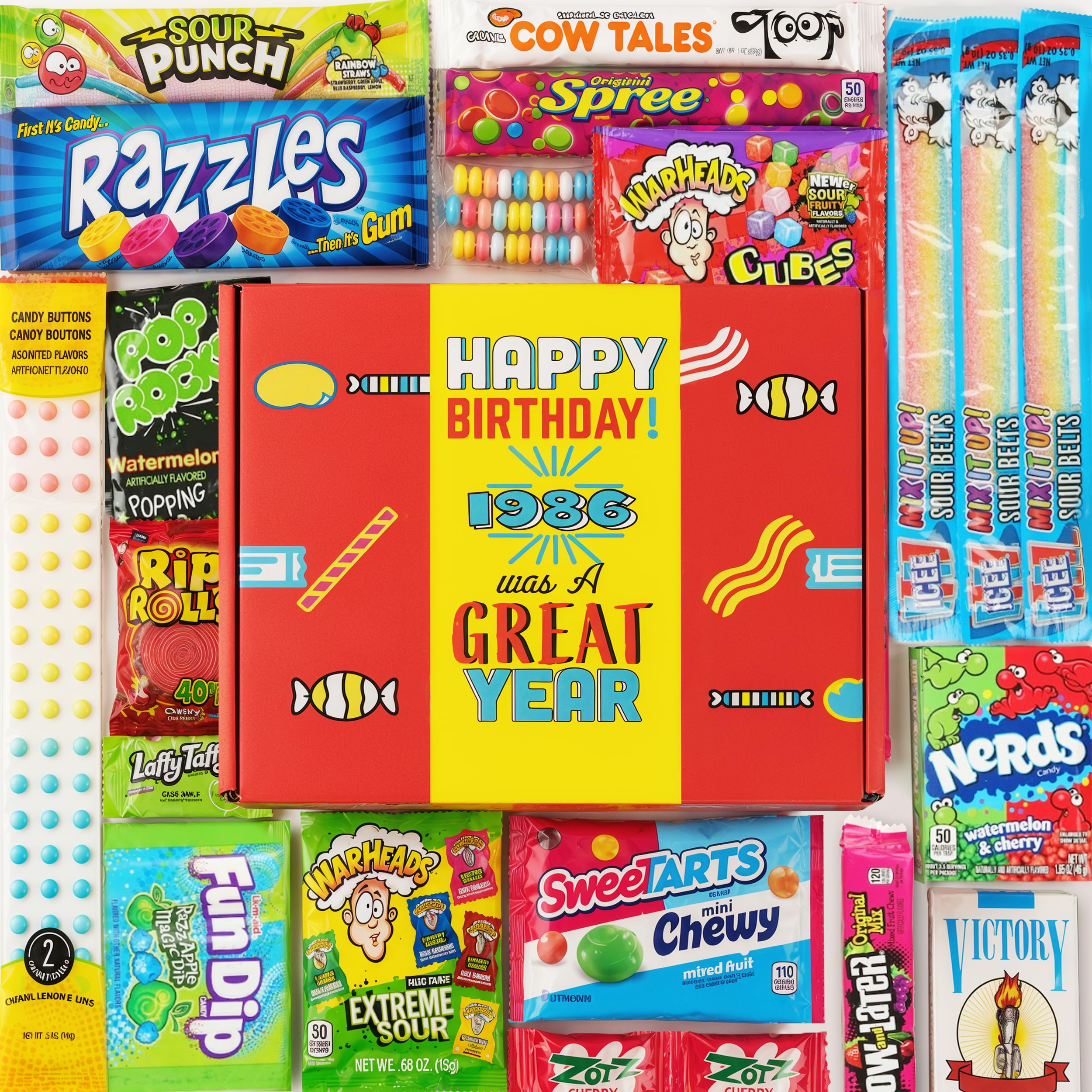 Amazon.com : RETRO CANDY YUM 1986 Birthday Gift Box, 18-Kinds